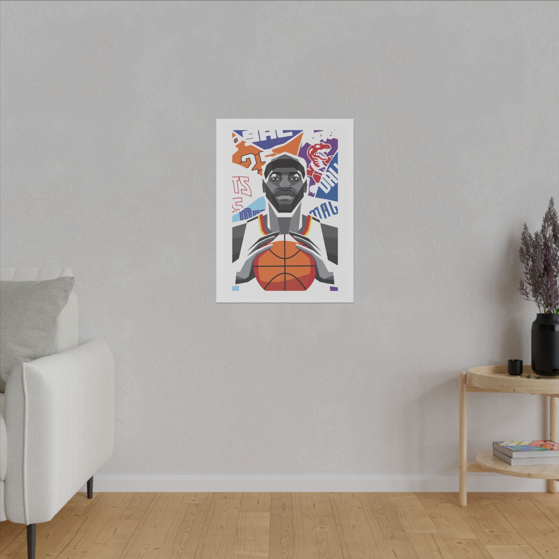 Basketball Wall Art - Matte Canvas Print for Sports Fans - CreativeRino