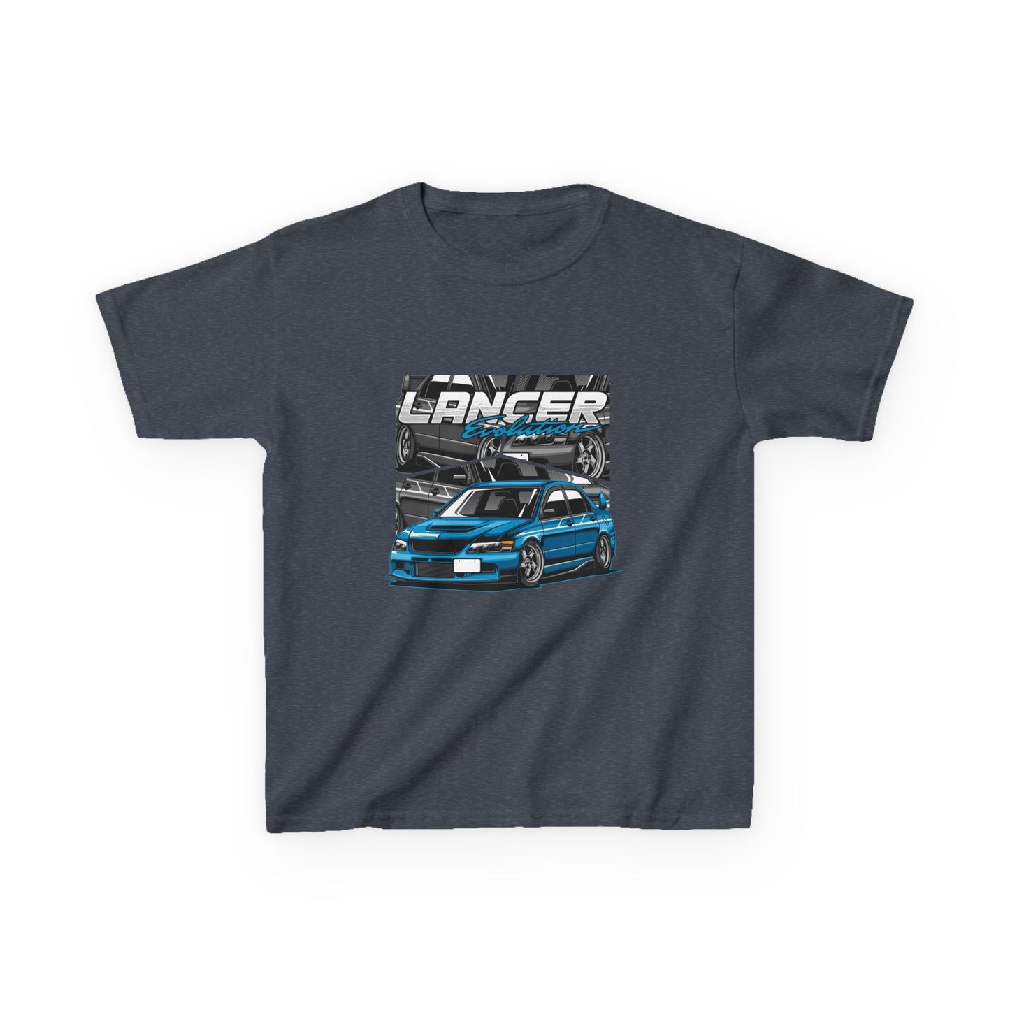 Lancer Car Kids Heavy Cotton Tee - Cool Racing Graphic T-Shirt for Young Car Enthusiasts - CreativeRino