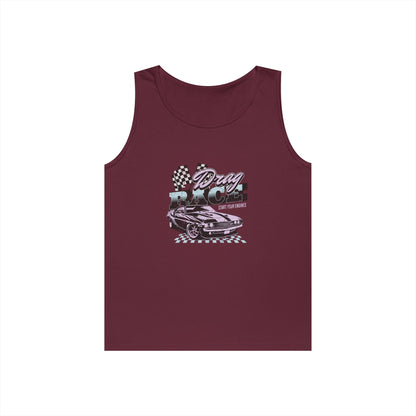 Drag Race Unisex Heavy Cotton Tank Top – Perfect T-shirt for Car Enthusiasts - CreativeRino