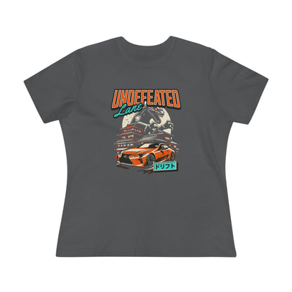 Undefeated Lane Graphic Women's Cotton Tee Car T-shirt - CreativeRino