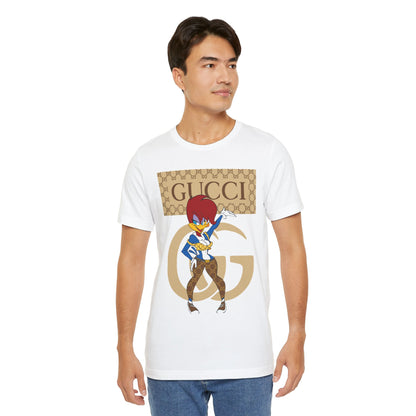 Trendy Cartoon Graphic Unisex Jersey T-Shirt - Gucci Inspired Art - CreativeRino