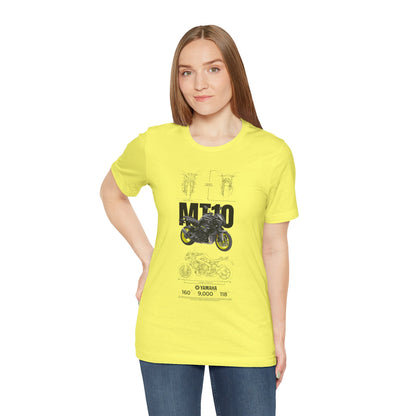 Yamaha MT 10 Motorcycle Tee - Unisex Jersey Short Sleeve T-shirt for Riders - CreativeRino