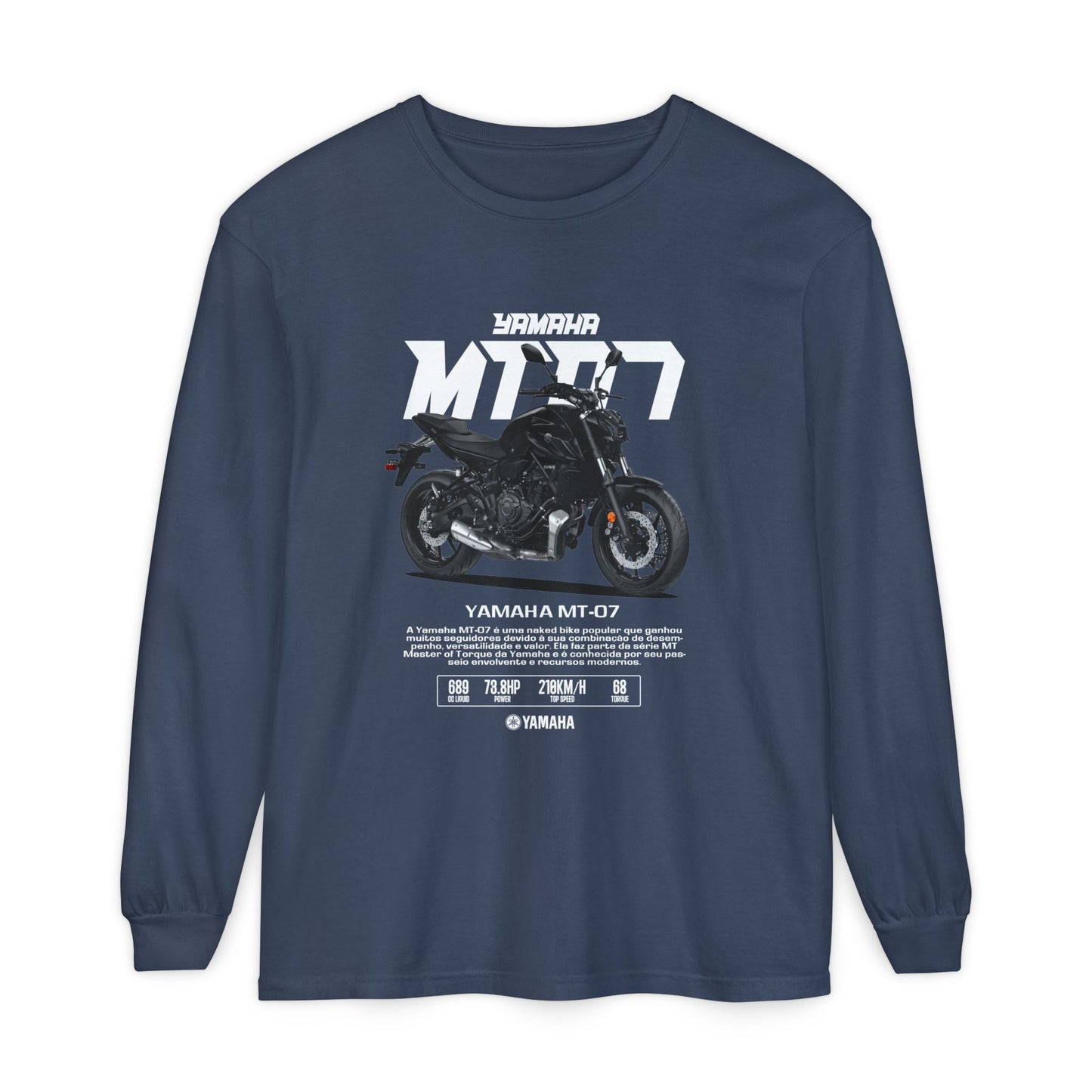 Yamaha MT-07 Long Sleeve T-Shirt for Motorcycle Enthusiasts - CreativeRino