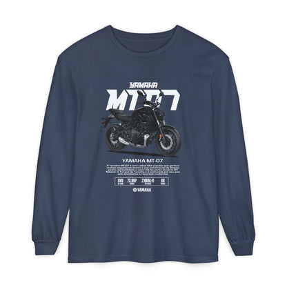 Yamaha MT-07 Long Sleeve T-Shirt for Motorcycle Enthusiasts - CreativeRino