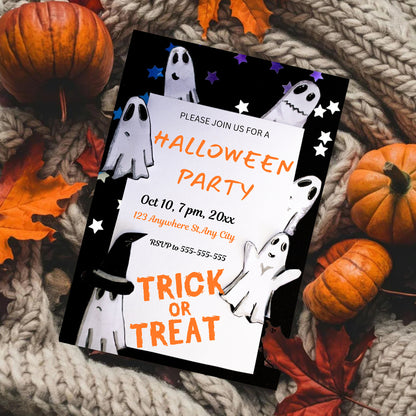 Trick or Treat Halloween Invitation Template - CreativeRino