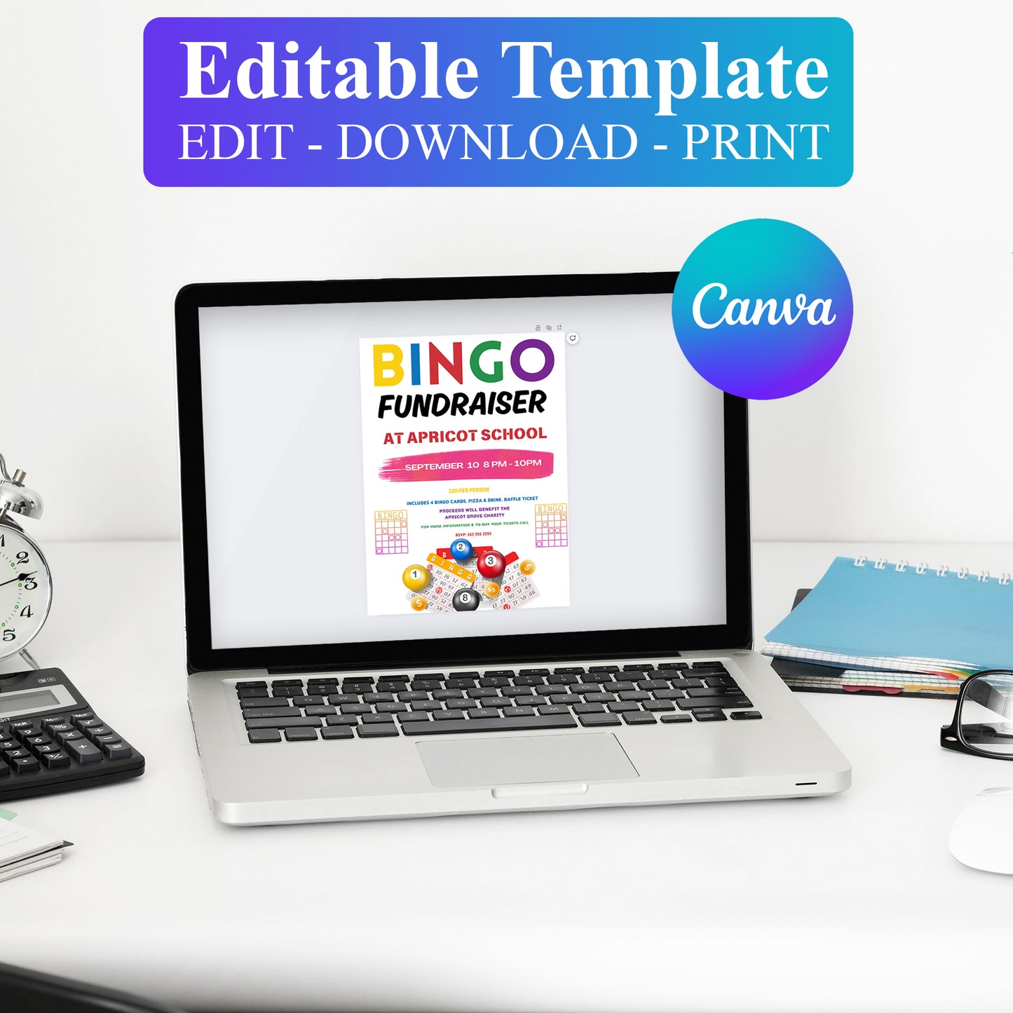 Bingo Fundraiser Flyer Template | Bingo Night Flyer