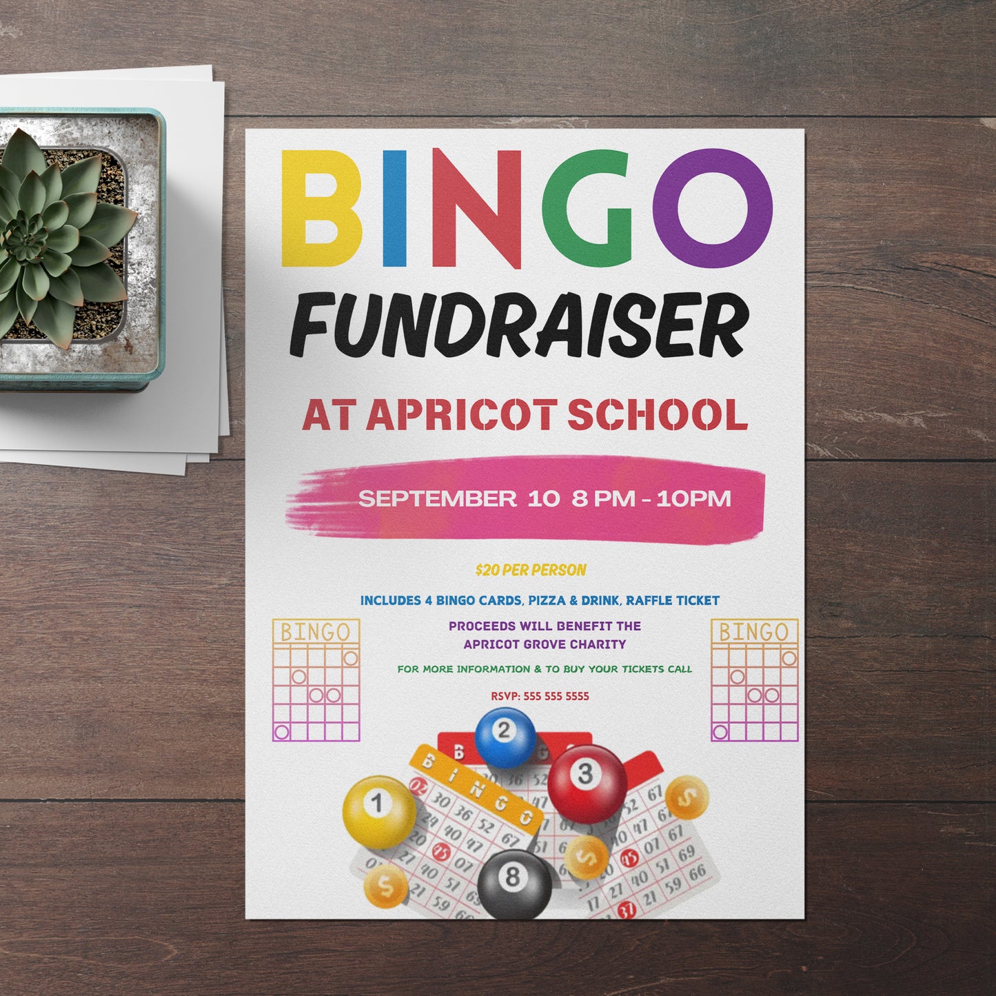 Bingo Fundraiser Flyer Template | Bingo Night Flyer