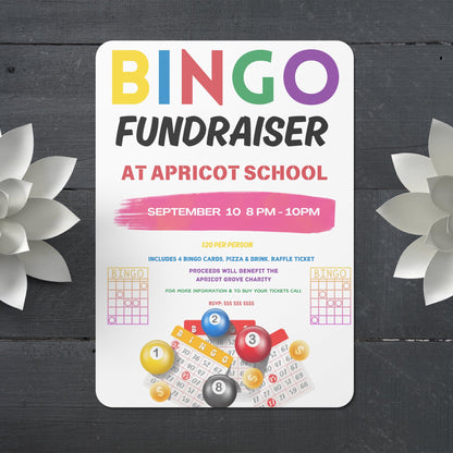 Bingo Fundraiser Flyer Template | Bingo Night Flyer CreativeRino