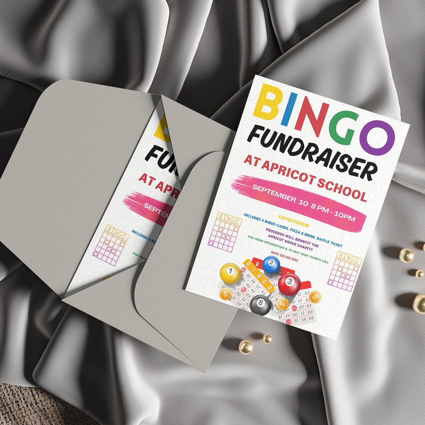 Bingo Fundraiser Flyer Template | Bingo Night Flyer