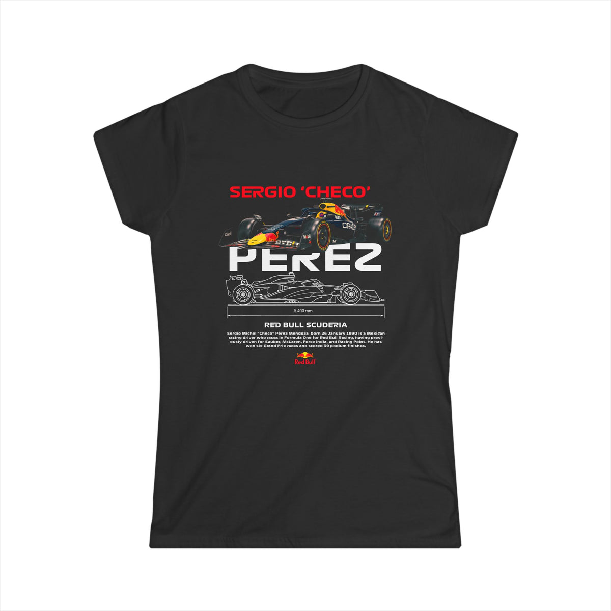 Sergio 'Checo' Perez Women's Softstyle Tee - Red Bull Racing Fan Apparel - CreativeRino