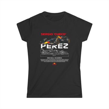 Sergio 'Checo' Perez Women's Softstyle Tee - Red Bull Racing Fan Apparel - CreativeRino