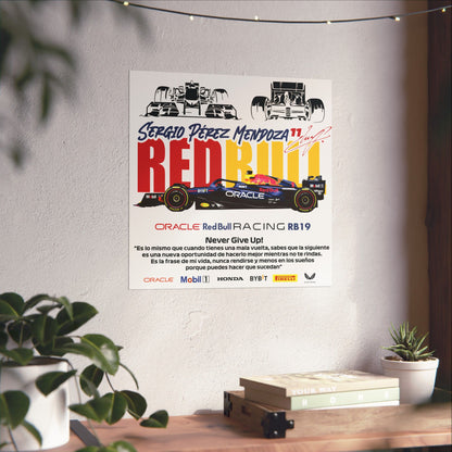 Red Bull Racing Matte Vertical Posters - Motivational F1 Art for Fans - CreativeRino