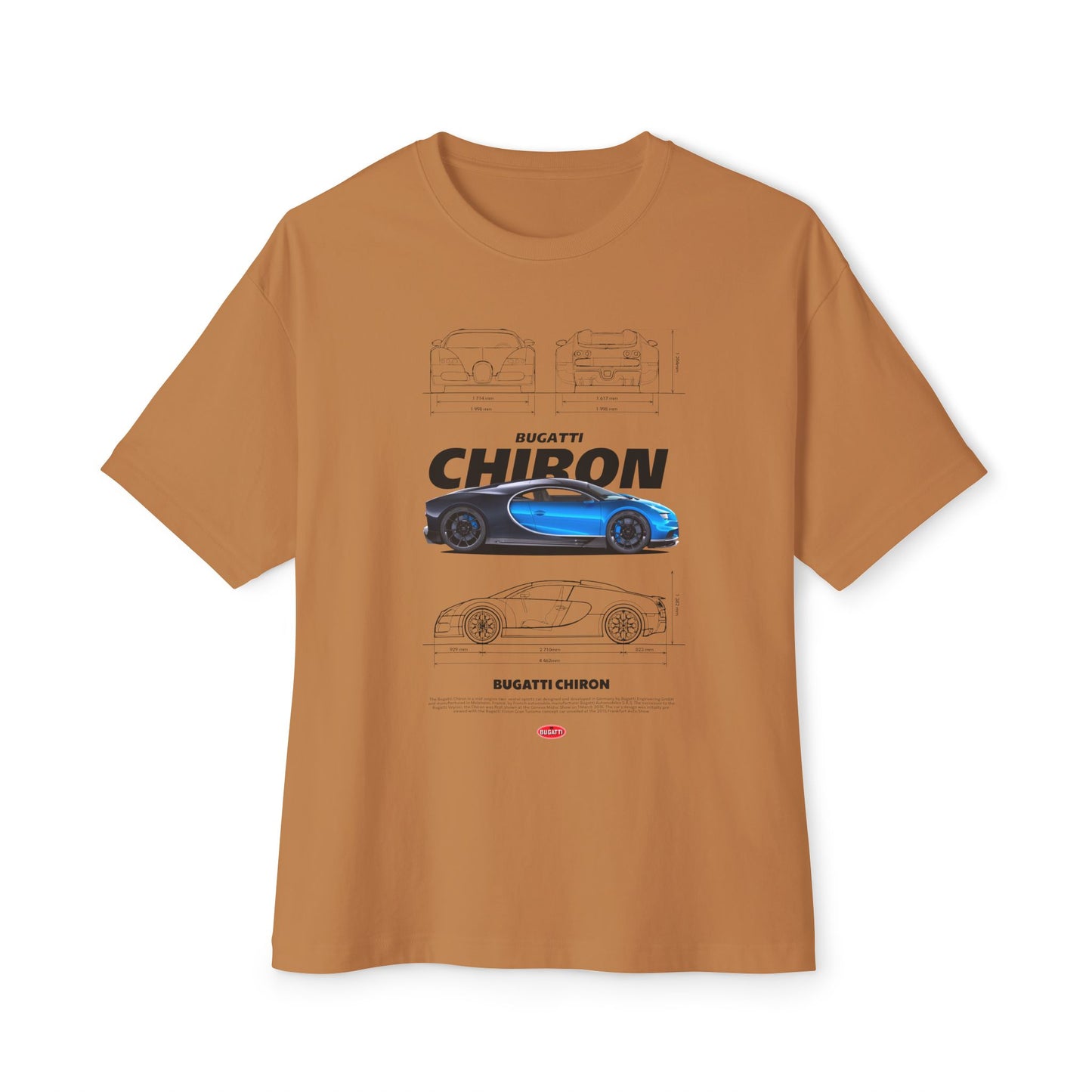 Bugatti Chiron Unisex Oversized Boxy Tee - Car T-shirt - CreativeRino