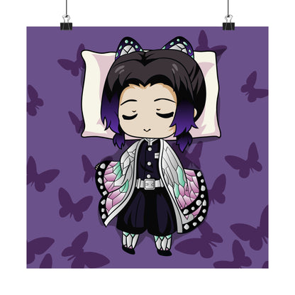 Chibi Butterfly Dreams Matte Posters - Cute Anime Demon Slayer Wall Art for Kids Wall Decor - CreativeRino