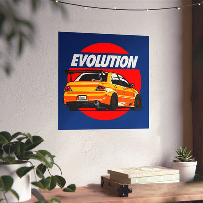 Car Enthusiast Matte Square Poster - 'Evolution' Design - CreativeRino