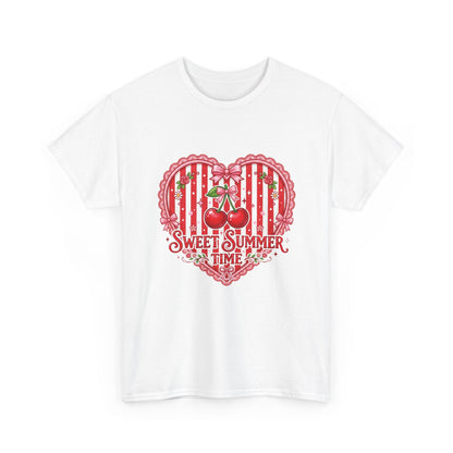 Sweet Summer Time Cherry Heart T-Shirt Printify