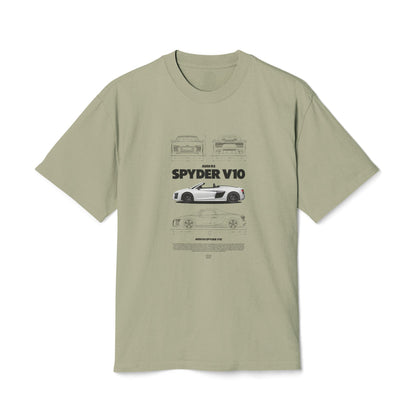 Audi R8 Spyder V10 Unisex Heavy Faded Tee - Car Graphic T-Shirt for Car Enthusiasts - CreativeRino