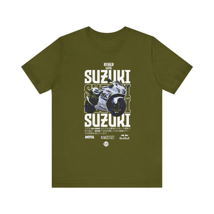 Biker Life Suzuki Unisex Short Sleeve Tee - Perfect T-shirt for Motorcycle Enthusiasts - CreativeRino