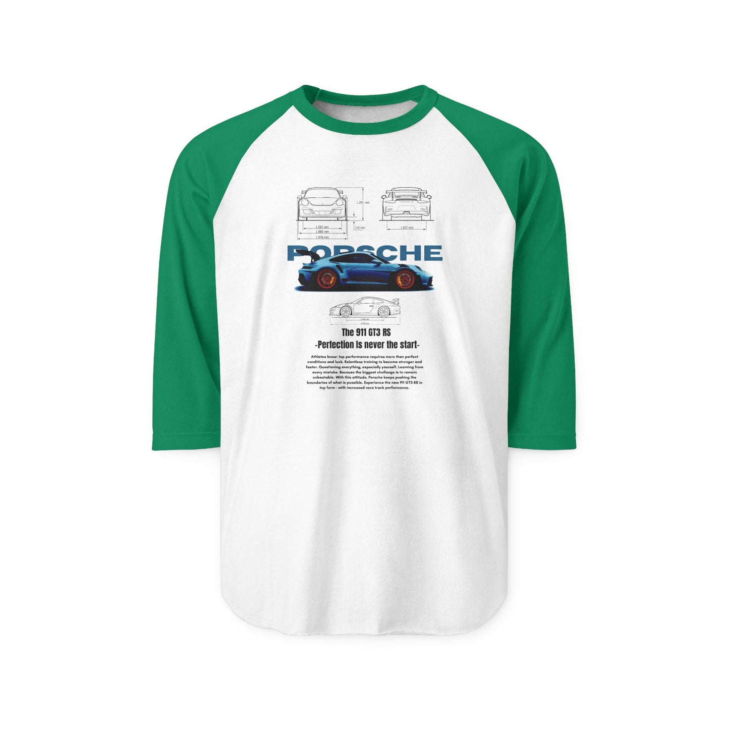 Porsche Classic Car Unisex Raglan Shirt - Perfect T-shirt for Auto Enthusiasts - CreativeRino