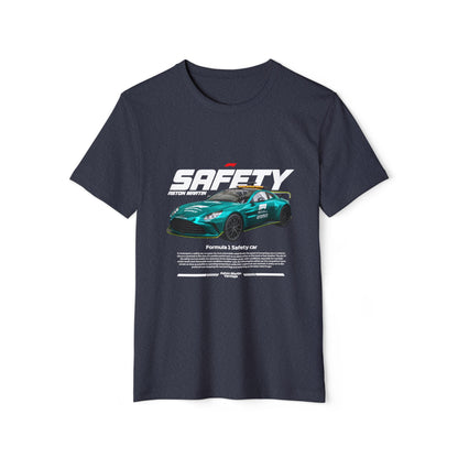 Formula 1 Safety Car Unisex Recycled Organic T-Shirt - Eco-Friendly Racing Apparel - CreativeRino