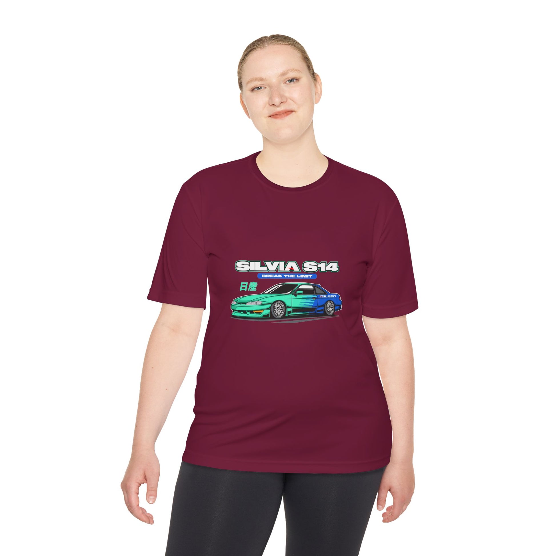 Silvia S14 Unisex Moisture Wicking Tee -  Car Graphic T-shirt for Car Enthusiasts - CreativeRino