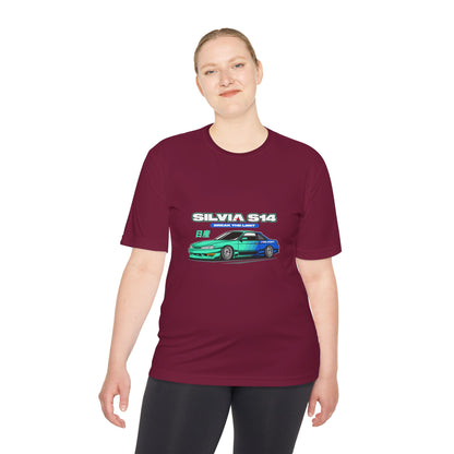 Silvia S14 Unisex Moisture Wicking Tee -  Car Graphic T-shirt for Car Enthusiasts - CreativeRino