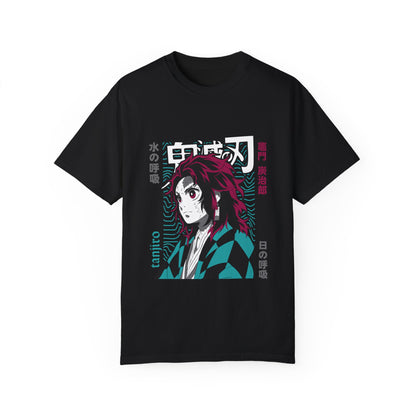 Demon Slayer Unisex Garment-Dyed T-Shirt - Tanjiro Design - CreativeRino