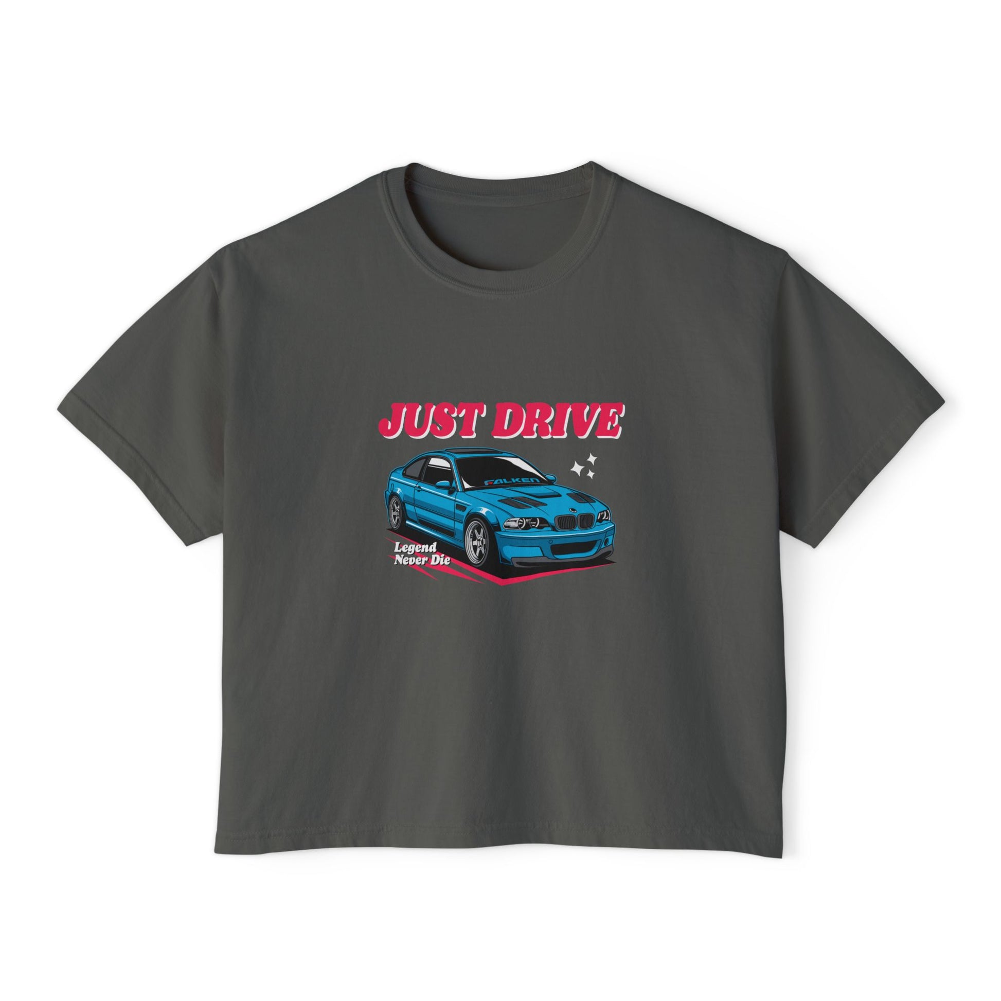 Just Drive Women's Boxy Tee - Casual Car Lover T-shirt - CreativeRino