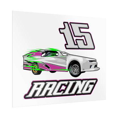 15 Racing Car Rolled Poster - Vibrant Race Car Art for Car Enthusiasts - CreativeRino