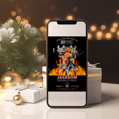 One Piece Birthday Invitation Template - CreativeRino