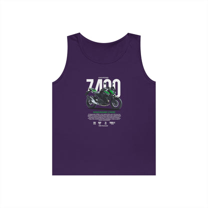 Kawasaki Z400 Unisex Heavy Cotton Tank Top - Perfect T-shirt for Motorbike Enthusiasts - CreativeRino