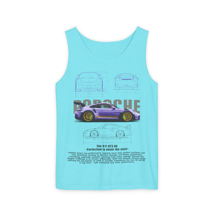 Unisex Garment-Dyed Tank Top - Porsche Design - Perfect T-shirt for Car Enthusiasts - CreativeRino