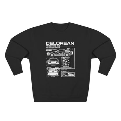 Delorean Time Machine Unisex Crewneck Sweatshirt - Retro Movie Apparel - CreativeRino