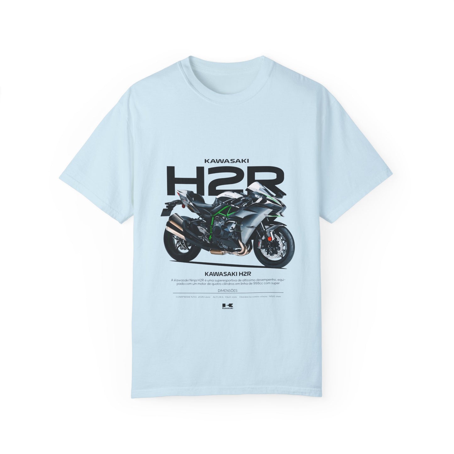 Kawasaki Ninja H2 R Motorcycle Unisex T-Shirt - Garment-Dyed, Casual Style - CreativeRino