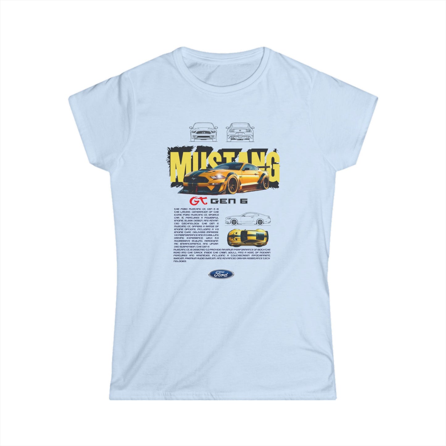 Ford Mustang Women's Softstyle Tee - Classic Car Enthusiast T-shirt - CreativeRino
