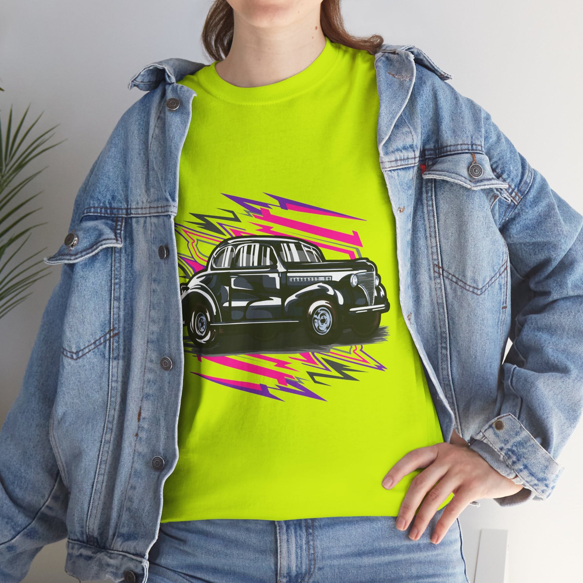 Retro Car Unisex Heavy Cotton Tee - Stylish Graphic T-shirt for Auto Enthusiasts - CreativeRino