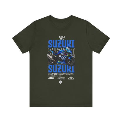 Biker Life Suzuki T-Shirt - Unisex Jersey Tee for Motorcycle Enthusiasts - CreativeRino
