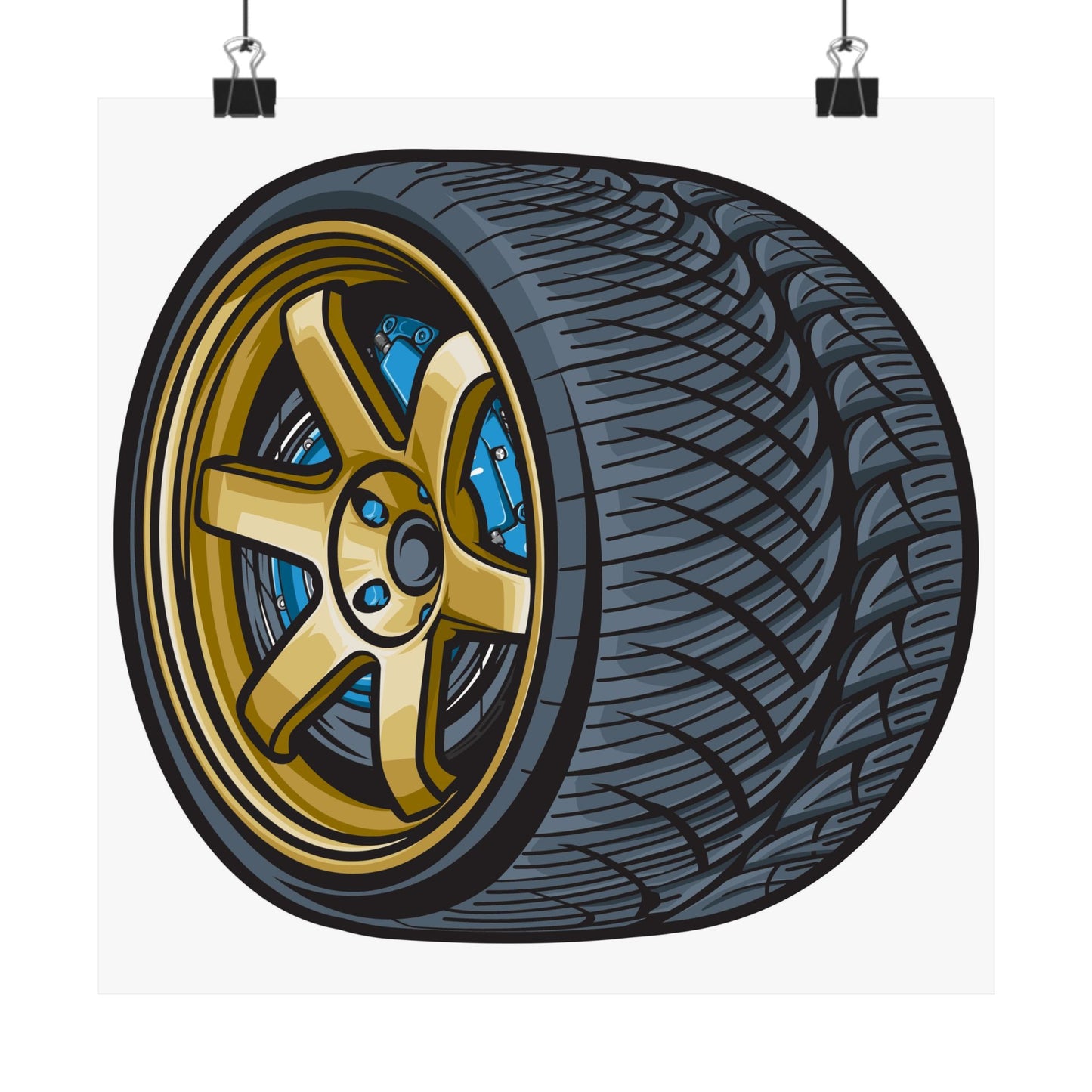 Racing Tire Matte Square Poster - Perfect Poster for Car Enthusiasts and Garage Decor - CreativeRino