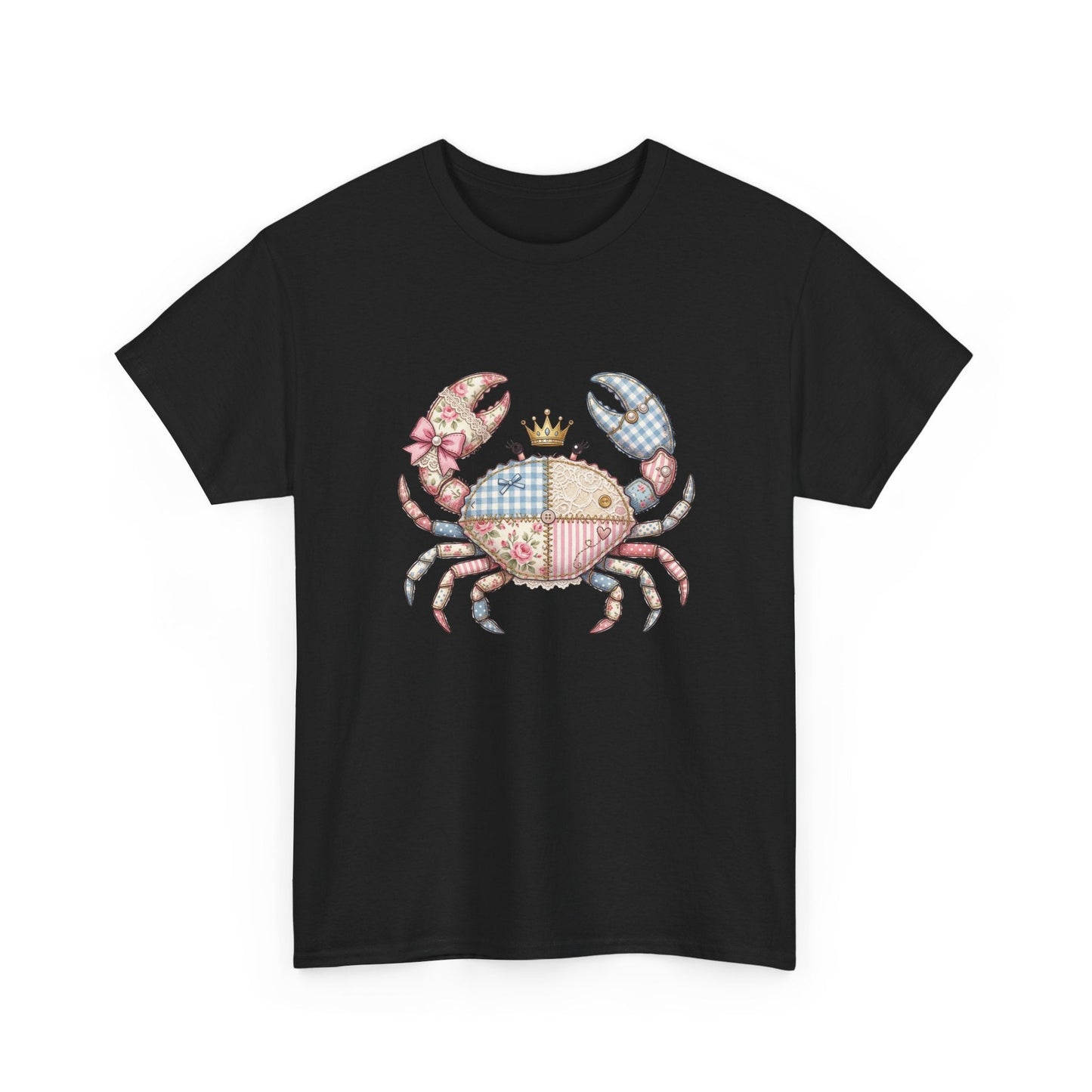 Patchwork Crab T-Shirt — Cute Coastal Animal Tee for Beach Lovers Printify