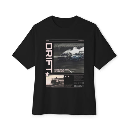 Unisex Oversized Boxy Tee - Drift Racing Graphic T-Shirt - Embrace the Journey - CreativeRino