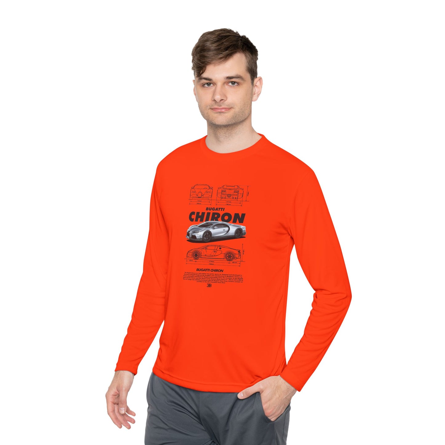 Bugatti Chiron Unisex Lightweight Long Sleeve Tee -  Car T-shirt - CreativeRino