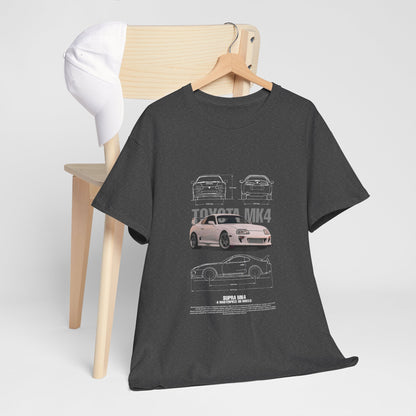 Toyota MK4 Supra Unisex Heavy Cotton Tee - Car Enthusiast Graphic T-shirt - CreativeRino