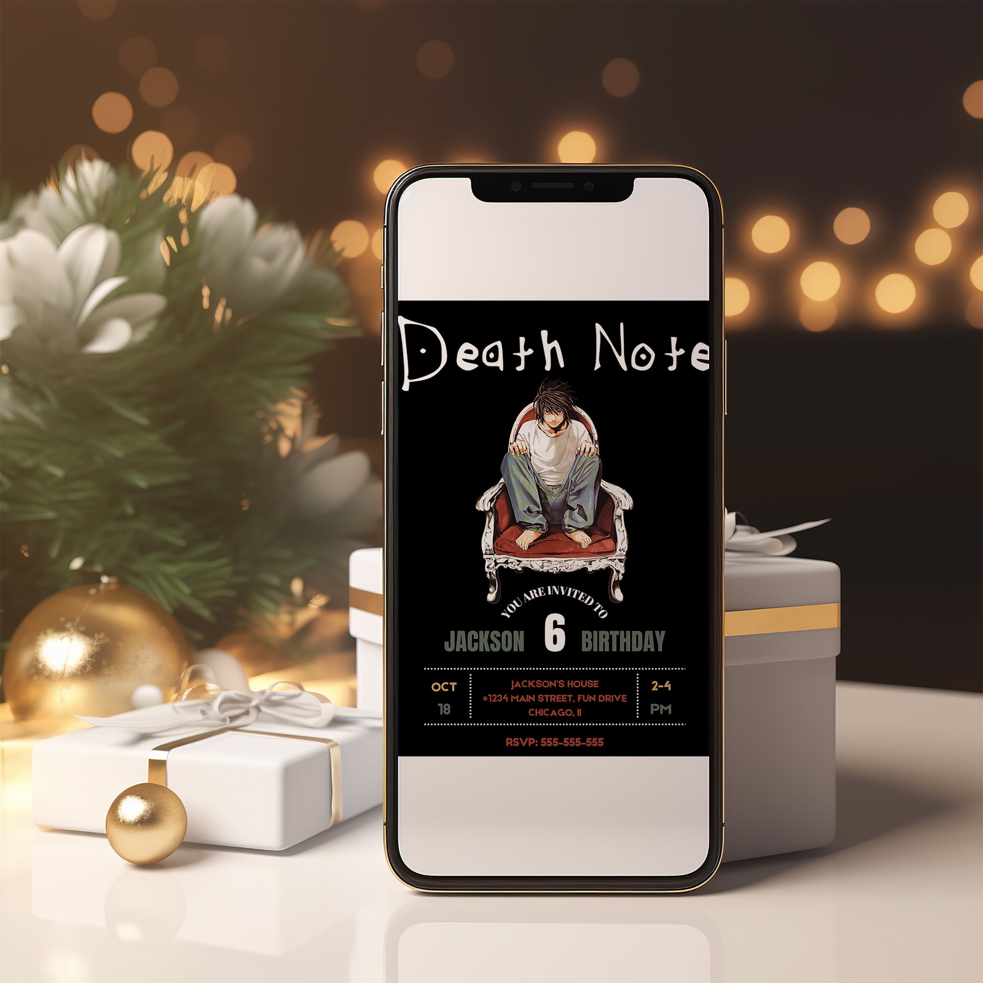 Death Note Birthday Invitation Template - CreativeRino