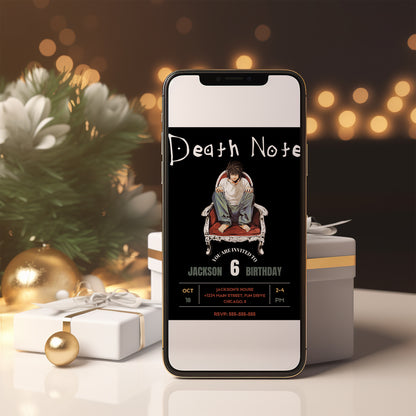 Death Note Birthday Invitation Template - CreativeRino