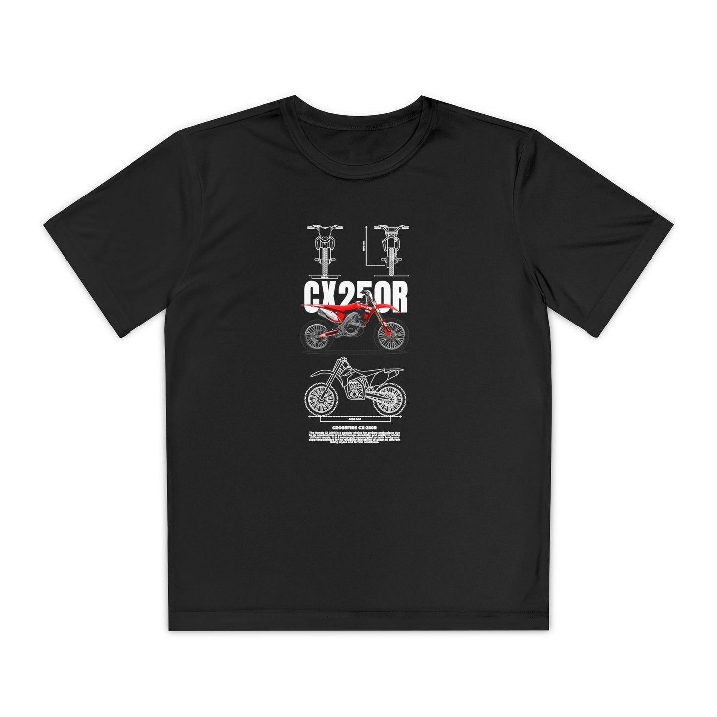 CX 250R Youth Motorcycle Competitor Tee - Stylish Graphic T-shirt for Young Riders - CreativeRino