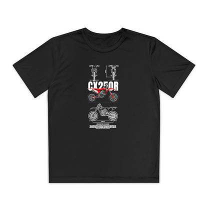 CX 250R Youth Motorcycle Competitor Tee - Stylish Graphic T-shirt for Young Riders - CreativeRino