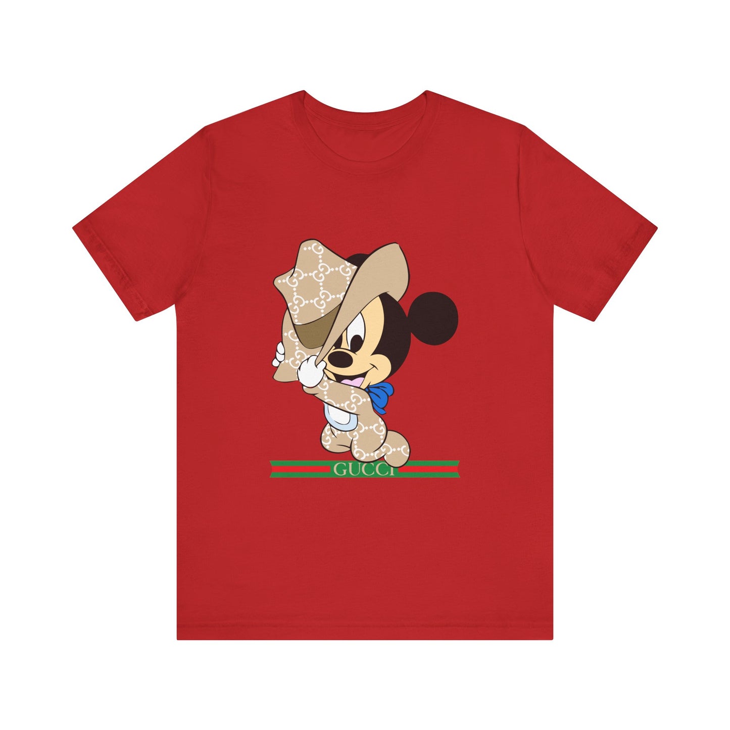 Trendy Graphic Tee - Mickey Mouse Gucci Cowboy T-shirt Design - CreativeRino