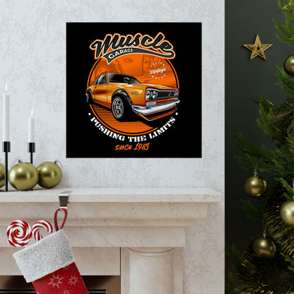 Vintage Muscle Car Poster - Pushing the Limits Retro Wall Art - CreativeRino