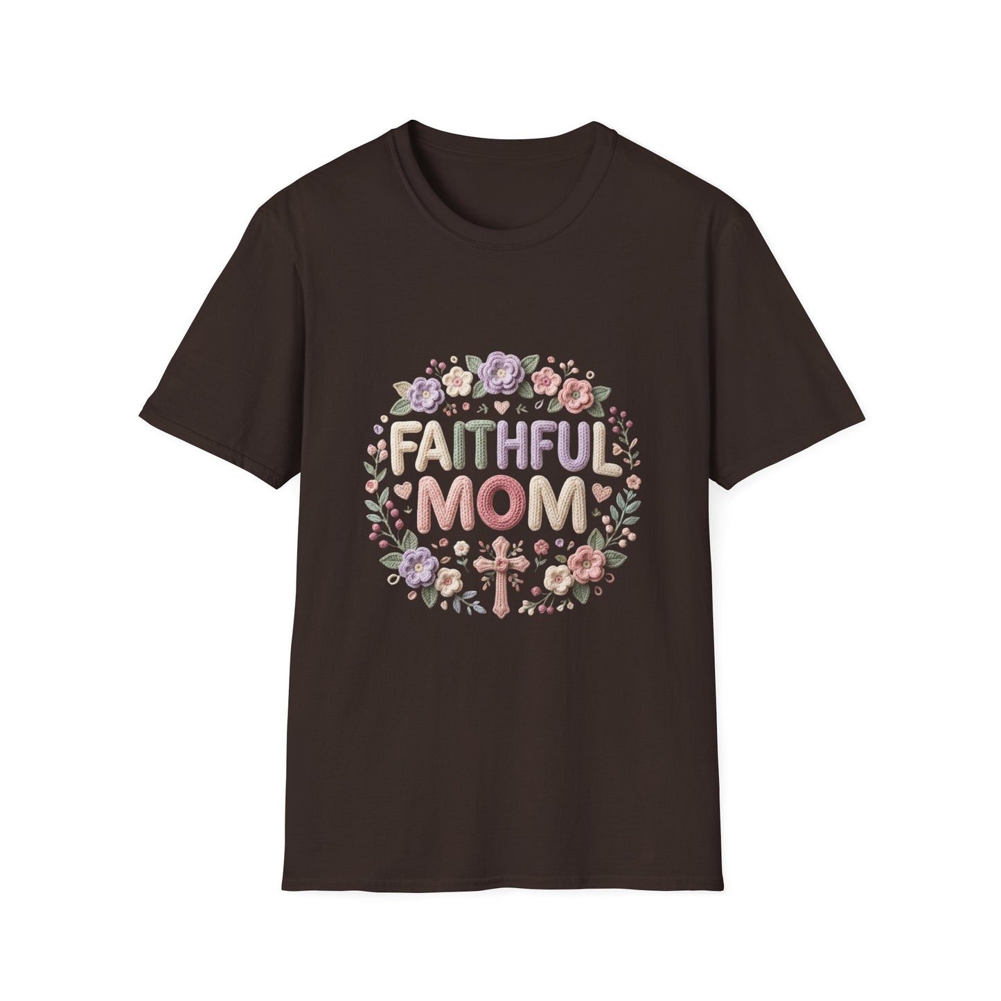 Faithful Mom T-Shirt — Floral Christian Mother's Day Tee Printify
