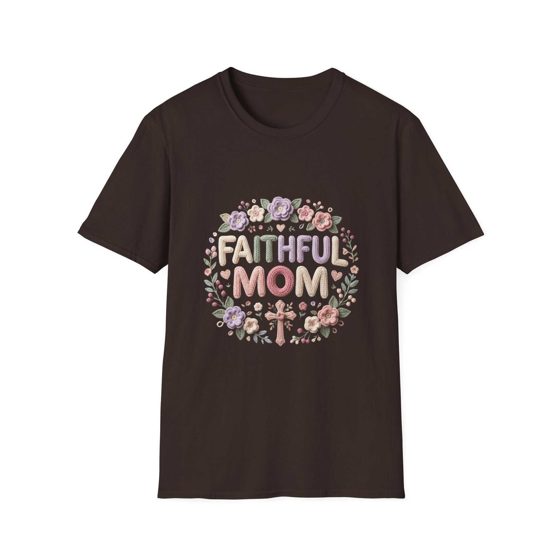 Faithful Mom T-Shirt — Floral Christian Mother's Day Tee Printify